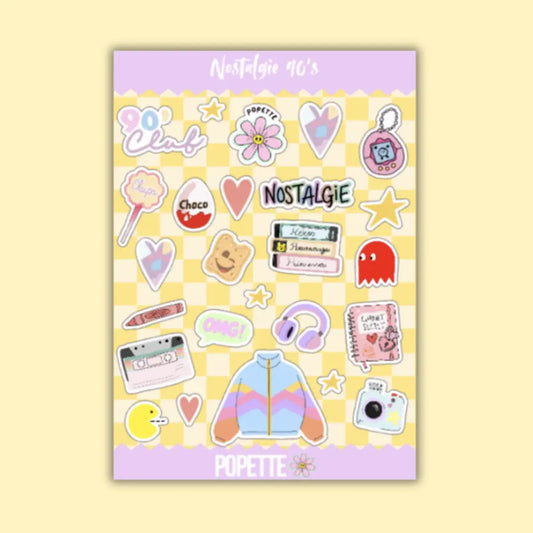 Planche de stickers Nostalgie 1990