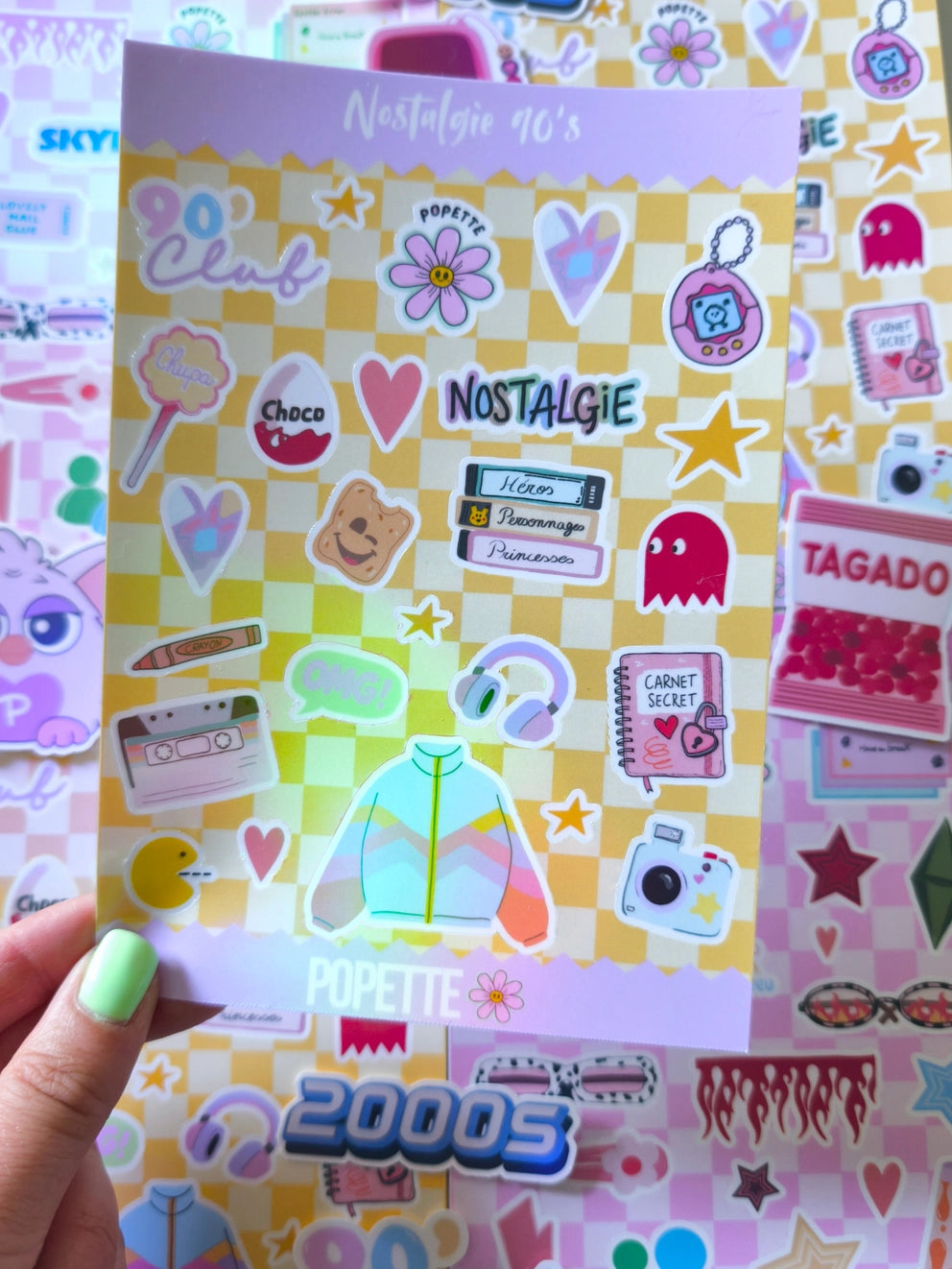 Planche de stickers Nostalgie 1990