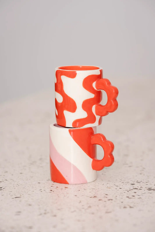 Tasse Otilia - vagues rouges