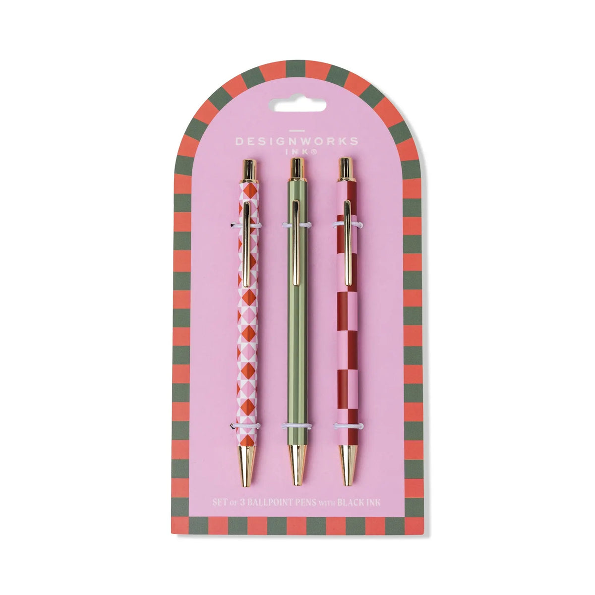 Set de 3 stylos A dopo - Diamond, stripe, check