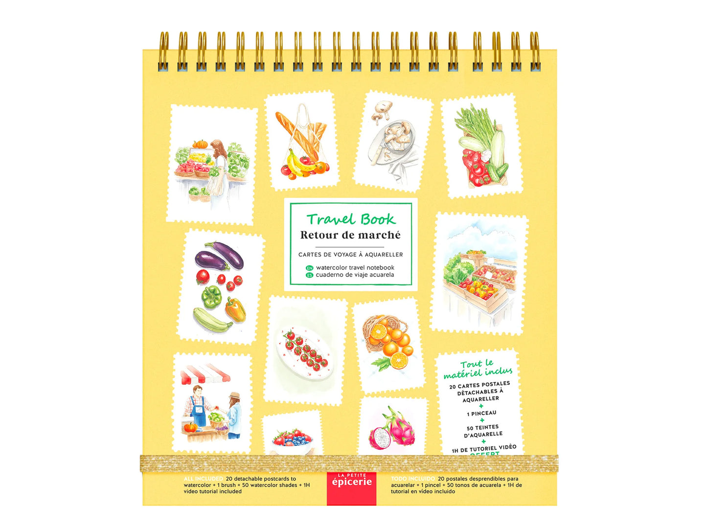 Carnet aquarelle travel book - Retour de marché