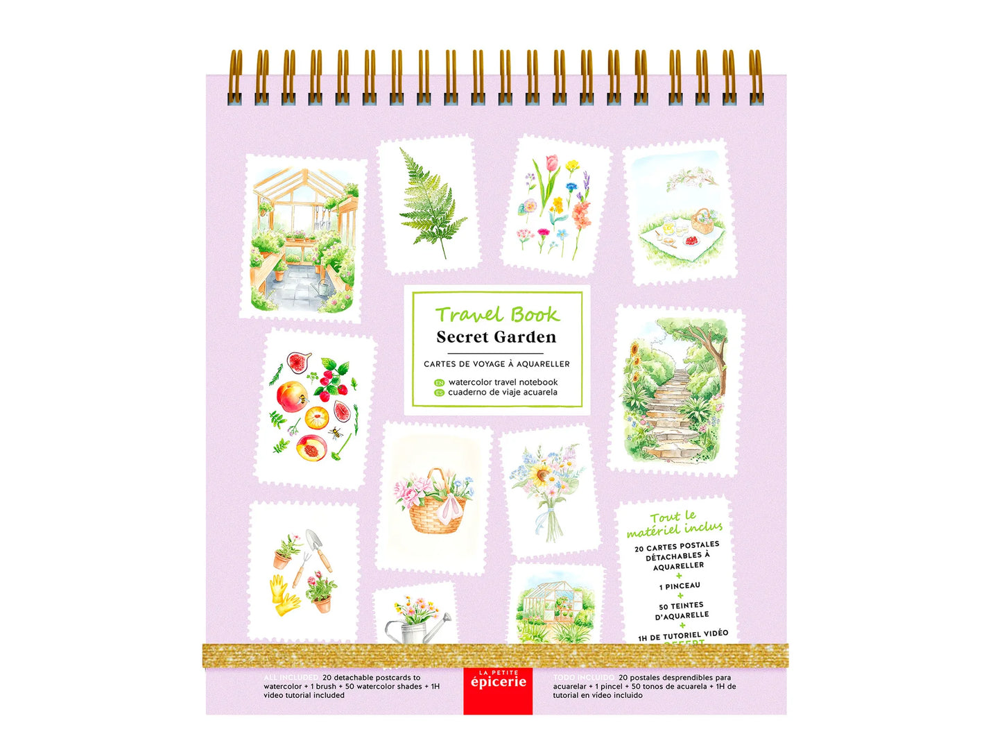 Carnet aquarelle travel book - Secret garden