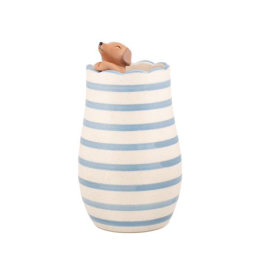 Vase peeking - Sausage dog