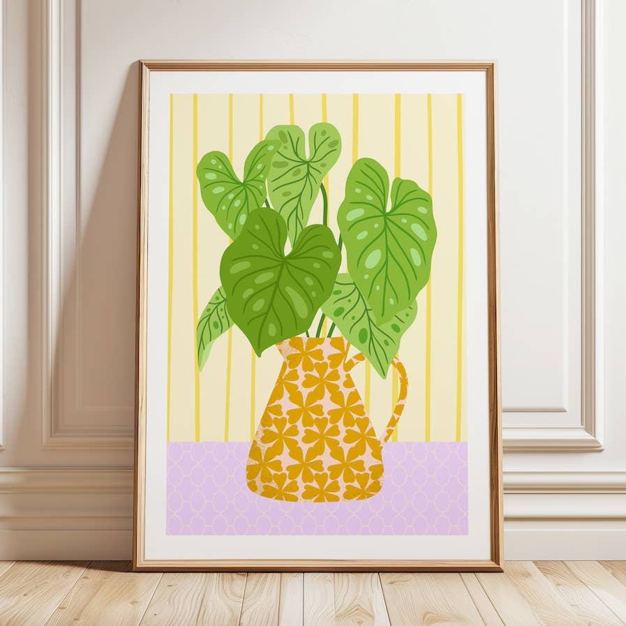 Affiche A4 - design de plante dans un vase orange