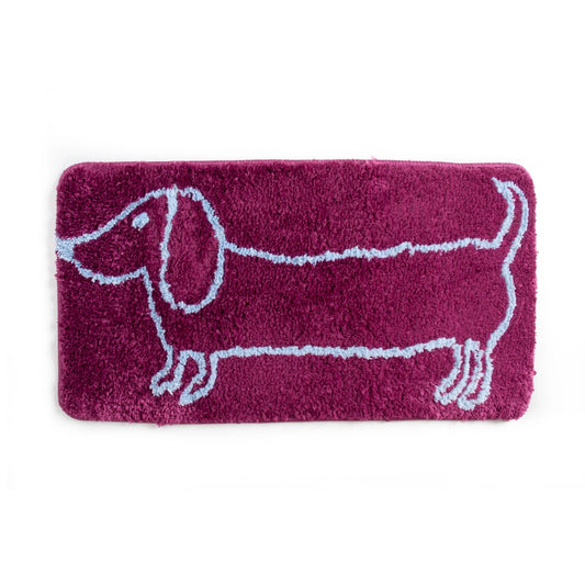 Tapis de bain - Teckel violet