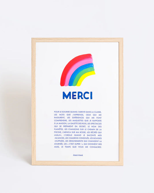 Affiche Merci - Arc-en-ciel