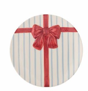 Assiette Bowie noeud de Noël - bleu