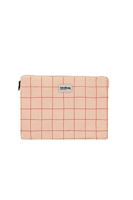 Housse d'ordinateur Ava S - Carreaux rose/rouge — Hindbag , Lyon