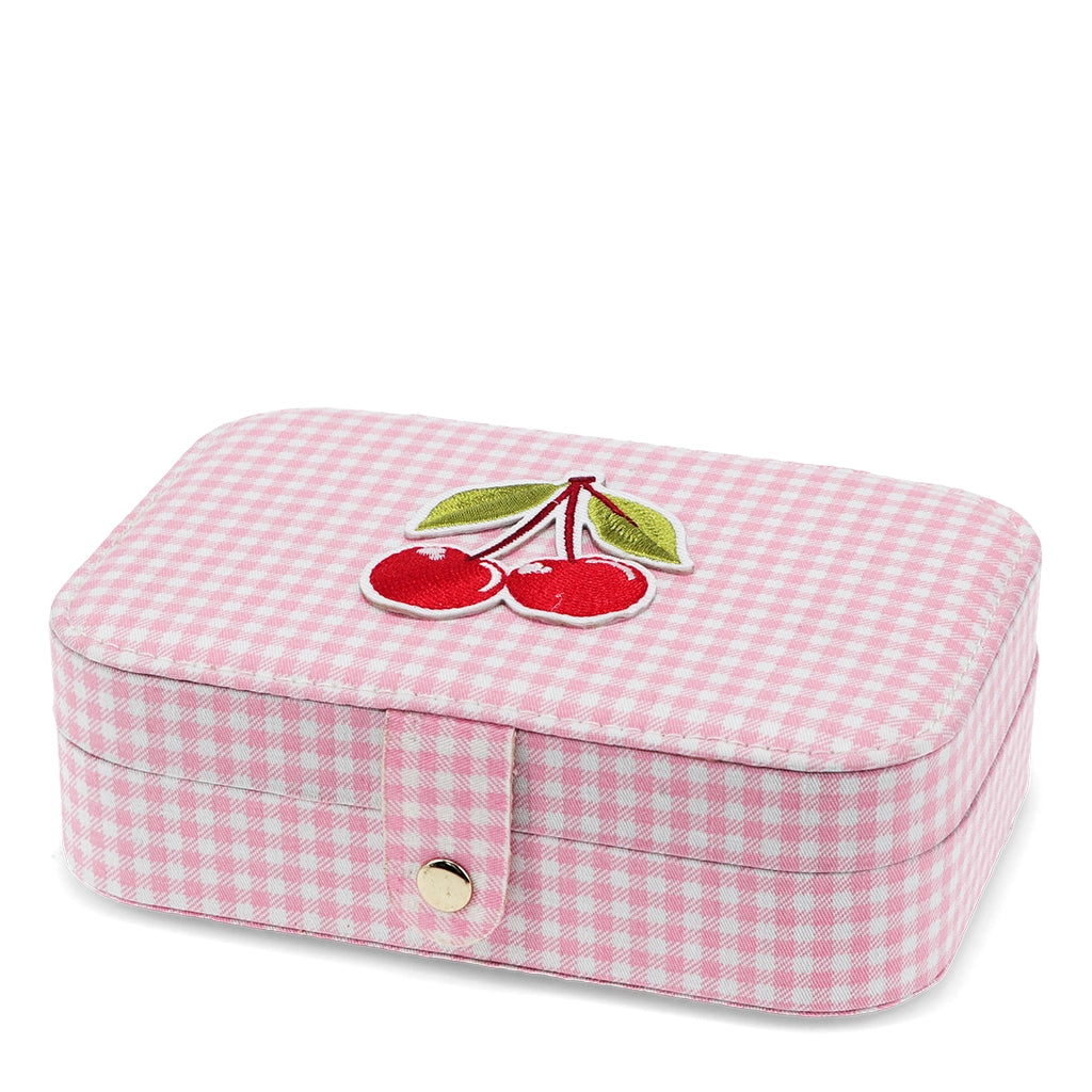 Boîte à bijoux - Vichy rose cerise