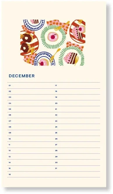 Calendrier d'anniversaires - Flowers beige