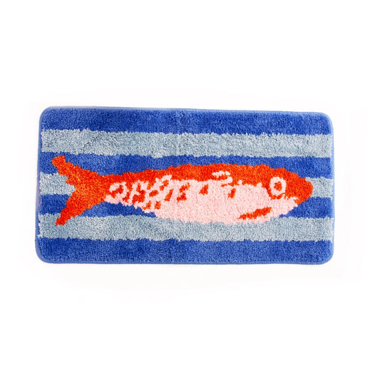 Tapis de bain - Poisson fond bleu