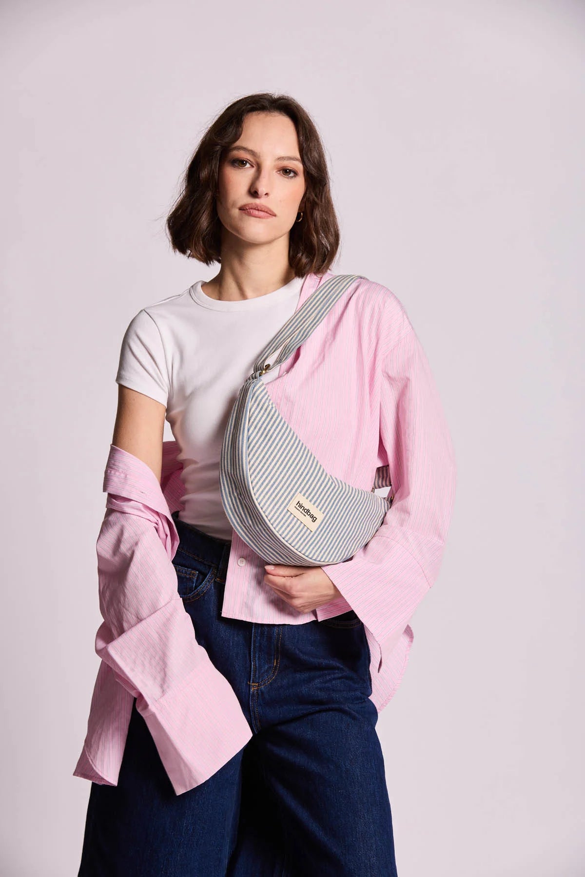 Sac banane Andrea - Rayures bleu
