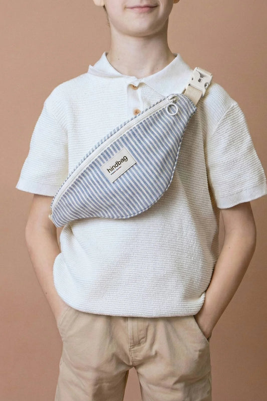 Sac banane enfant Augustin - Rayures bleu