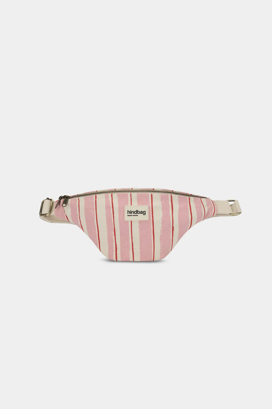 Sac banane Olivia - Rayures rouge et rose