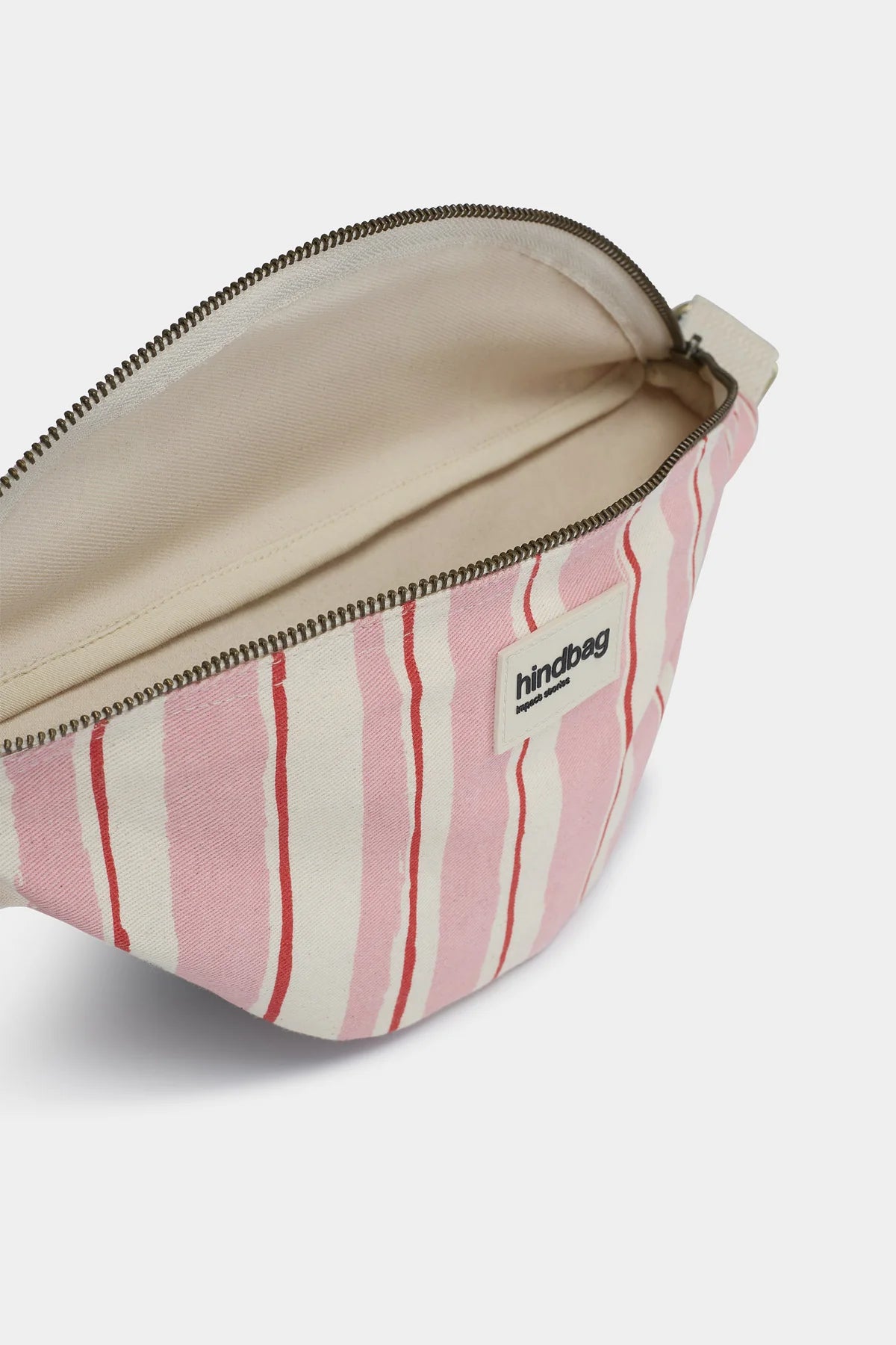 Sac banane Olivia - Rayures rouge et rose
