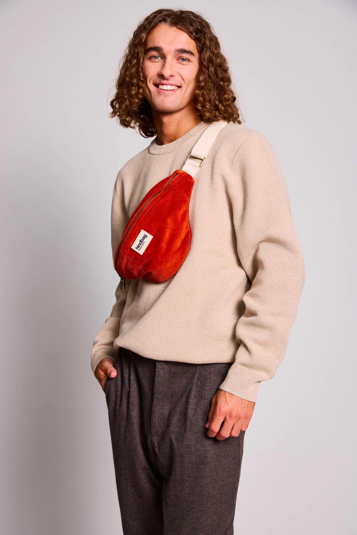 Sac banane Olivia - Velours brique