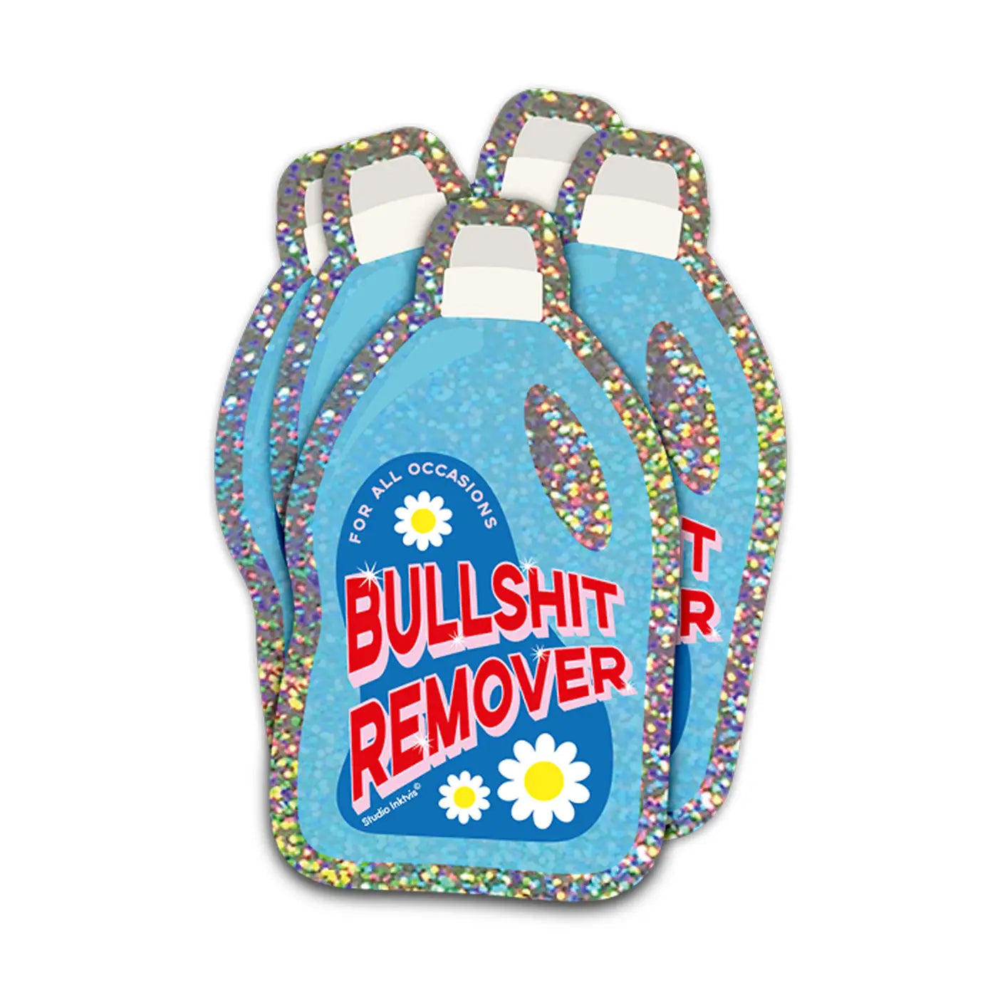 Sticker pailleté Détergent Bullshit remover — Studio Inktvis , Lyon