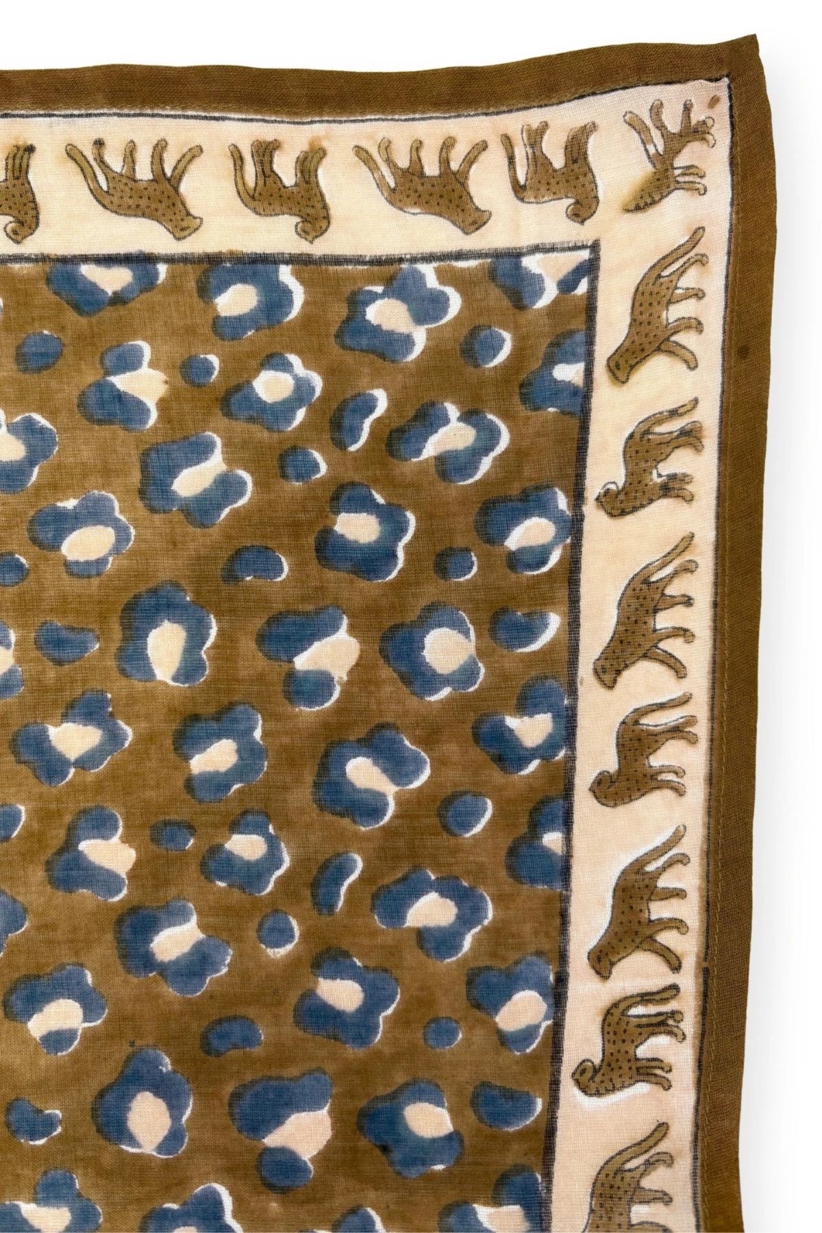 Big foulard Dupatta - Léopard tapenade