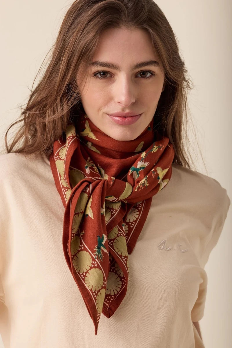 Big foulard Latika - Cerisier sierra