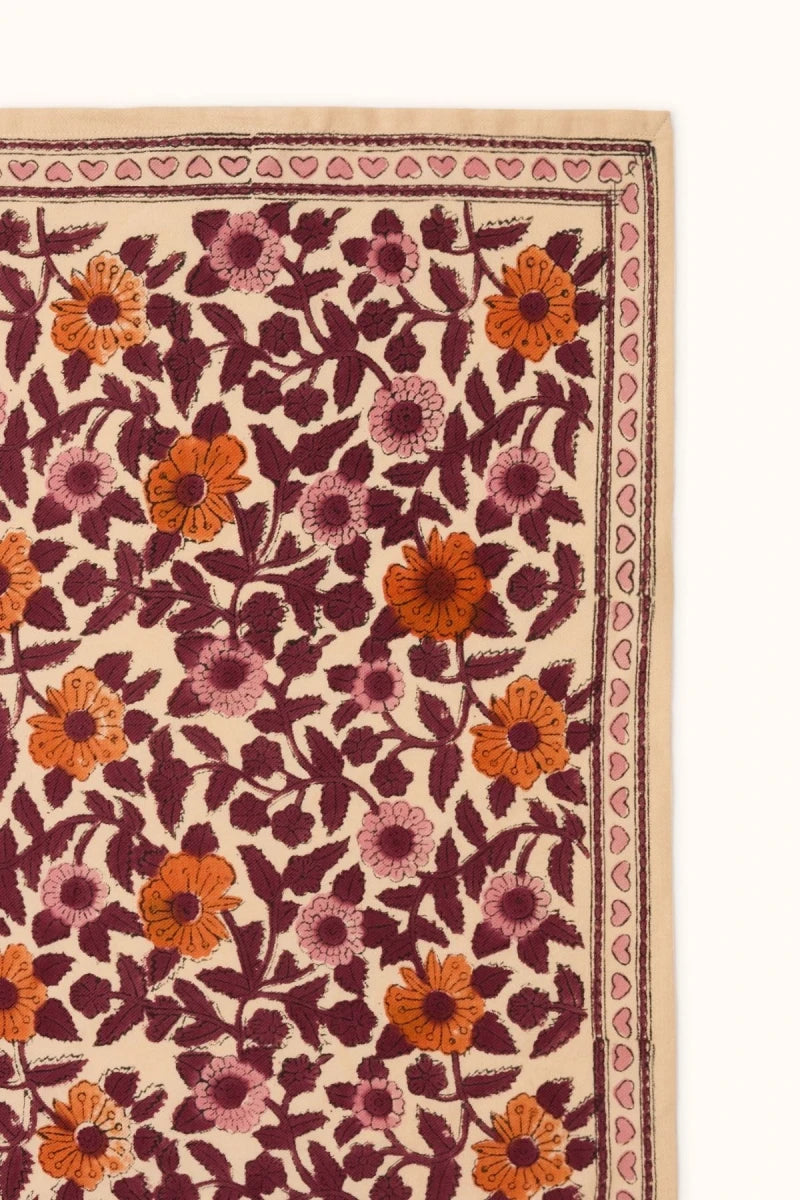 Big foulard Latika - Coeur flamingo