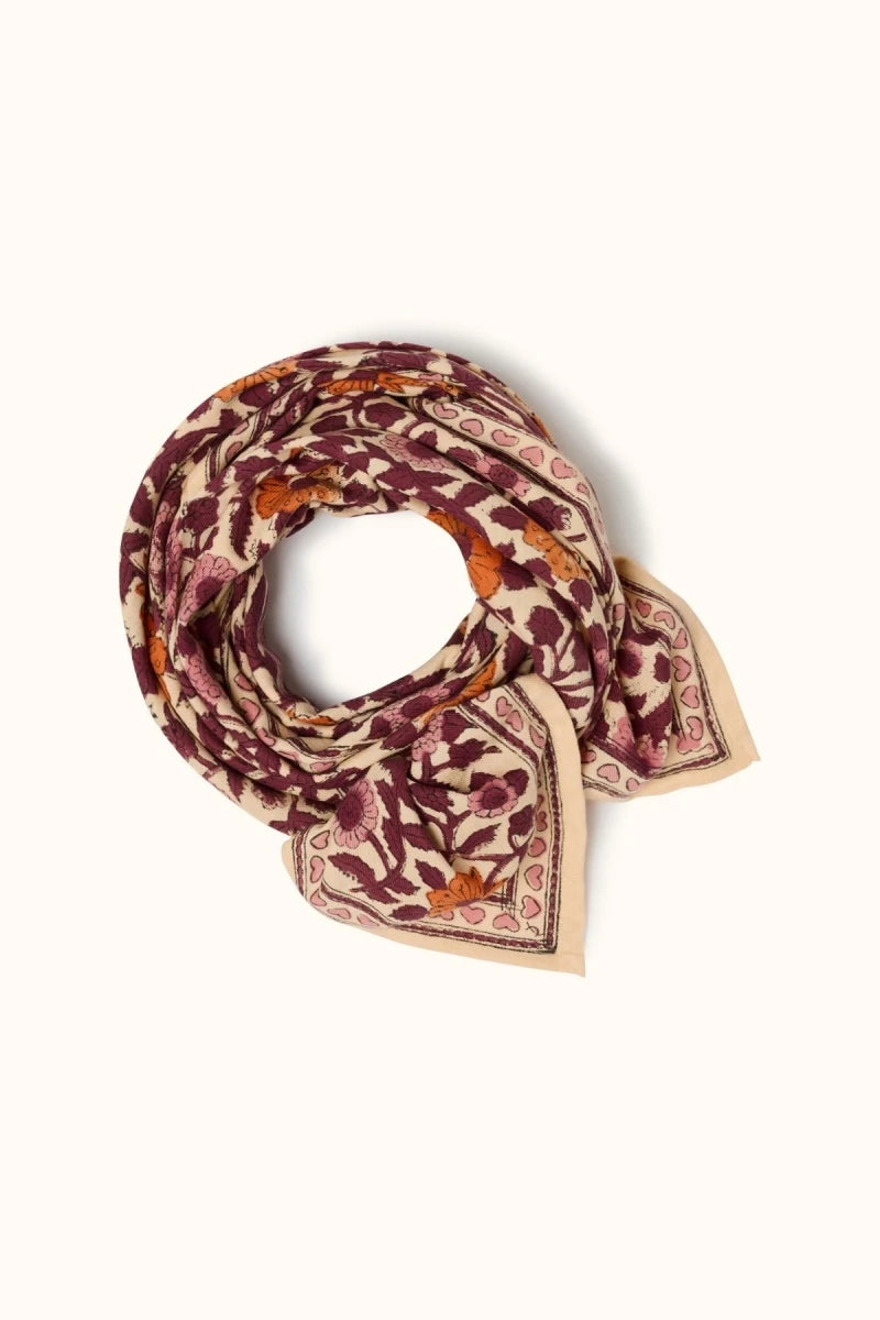 Big foulard Latika - Coeur flamingo