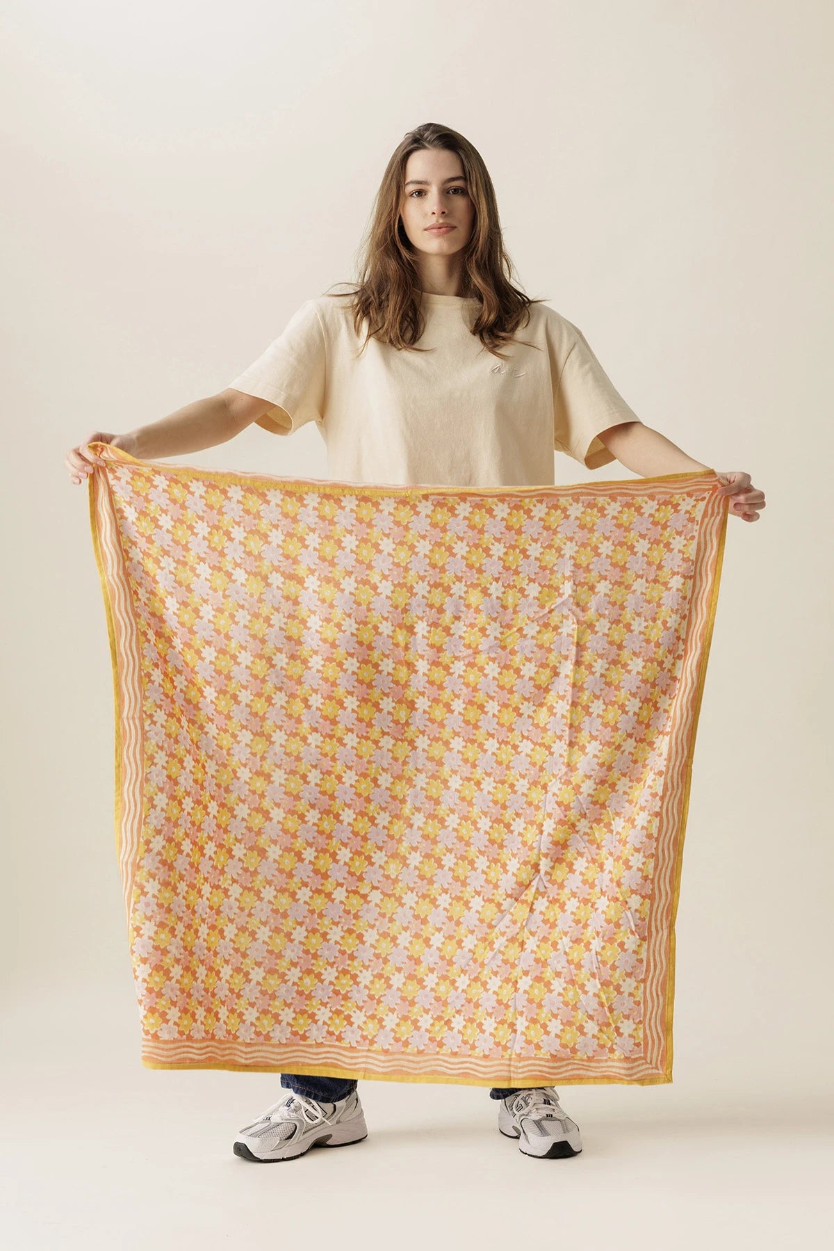 Big foulard Latika - Pâquerette orange