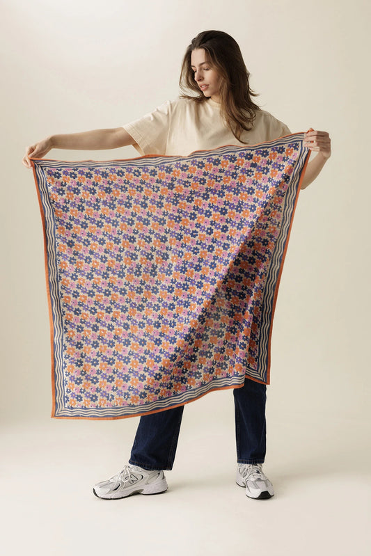 Big foulard Latika - Pâquerette macadamia