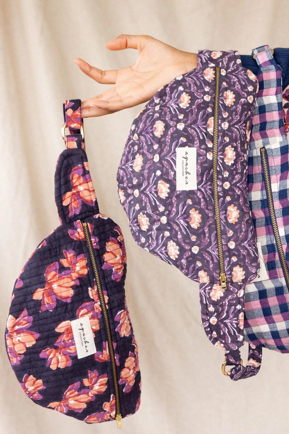 Grand sac banane Keli - Violeta navy — Apaches collections , Lyon