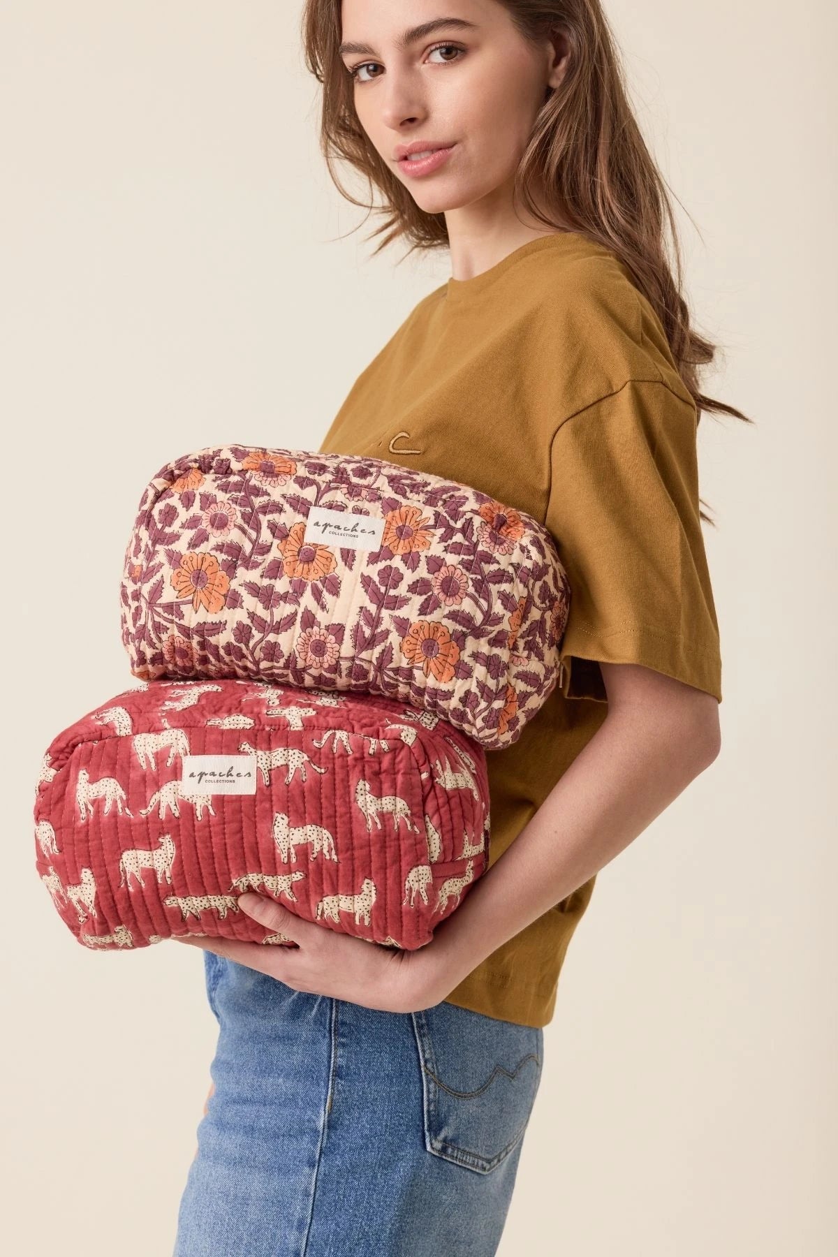Grande trousse Gayane - Coeur flamingo
