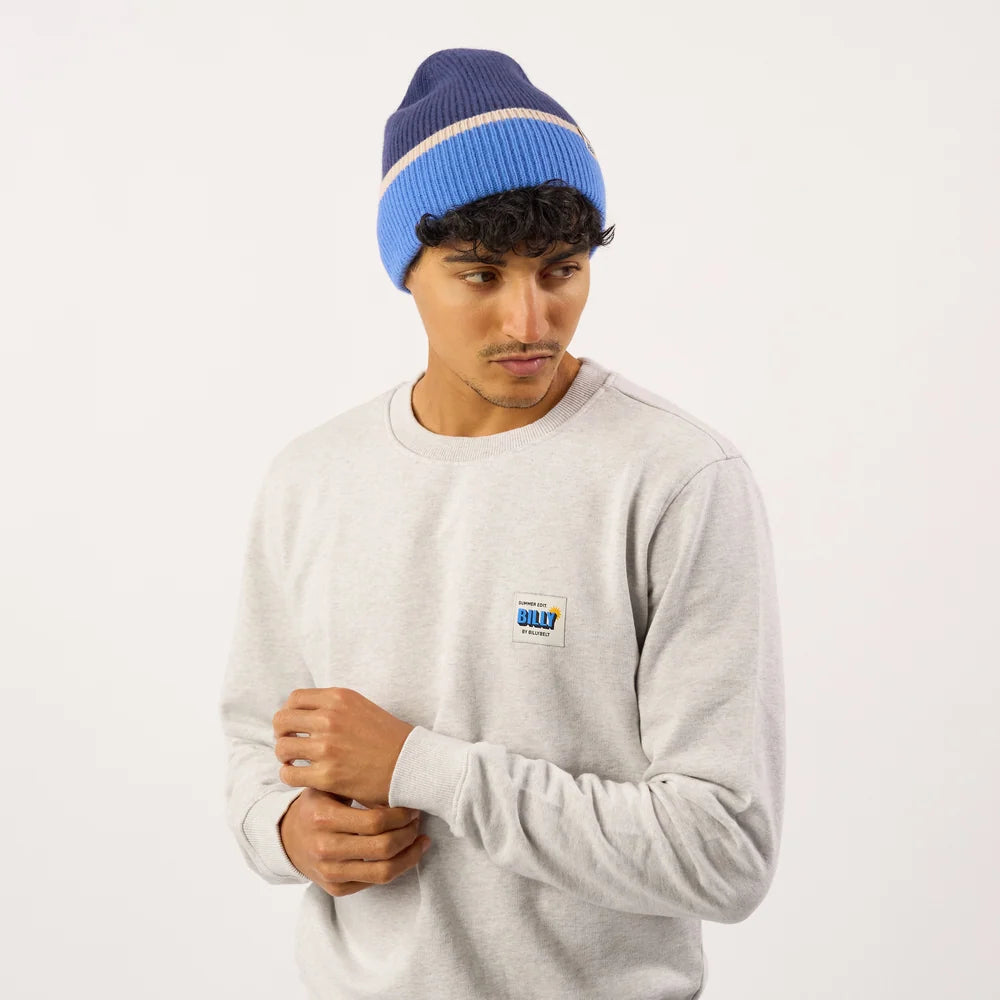 Bonnet en laine - Marine/bleu/beige