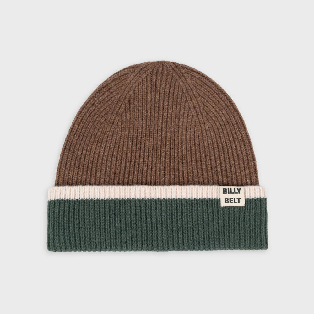 Bonnet en laine - Marron/vert/beige