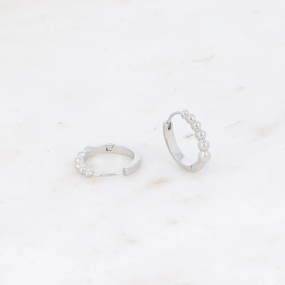 Boucles créoles - Boules - argent