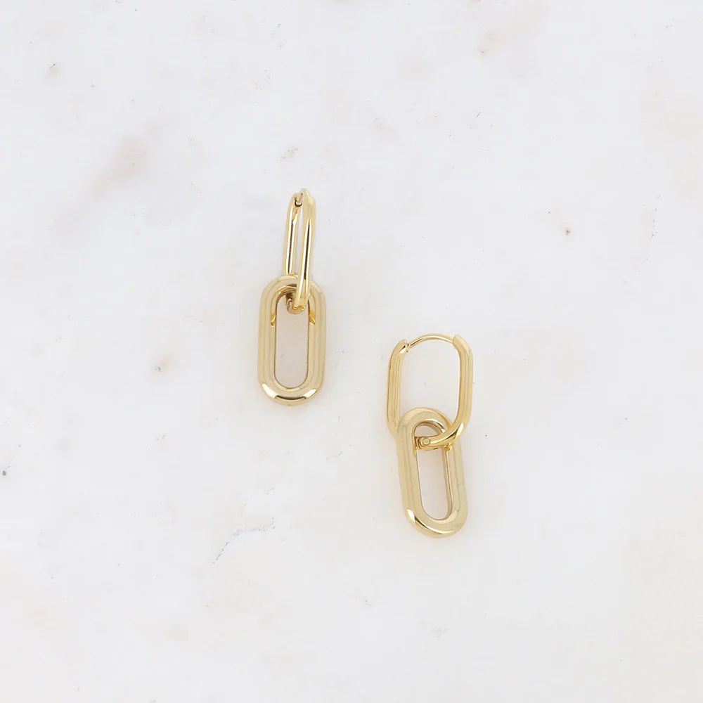 Boucles créoles - maille ovale doré
