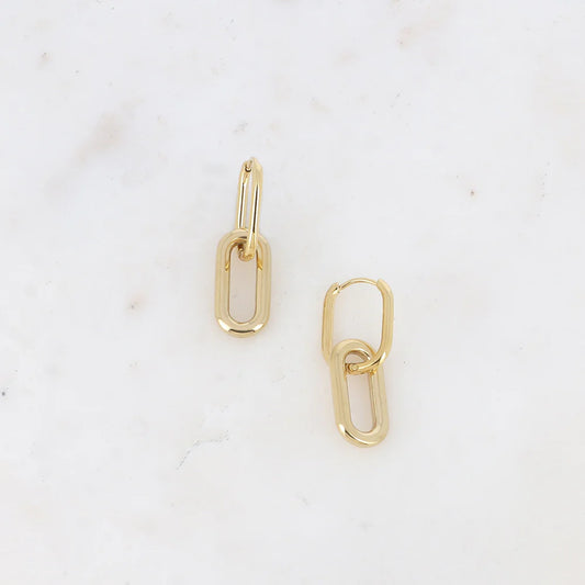 Boucles créoles - maille ovale doré
