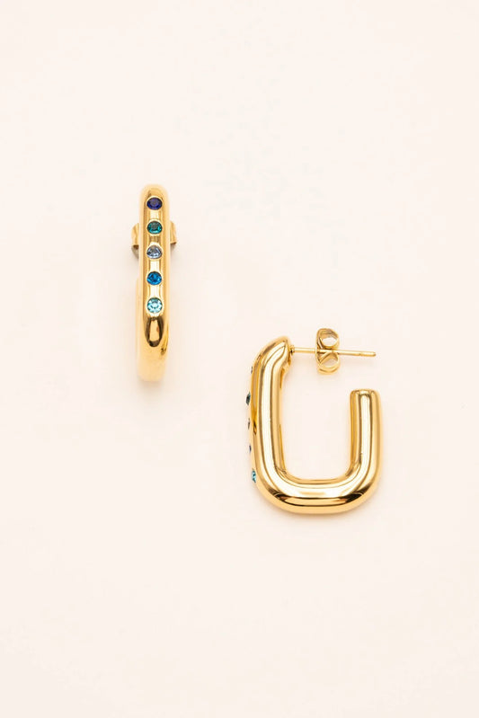 Boucles Inna - Doré bleu