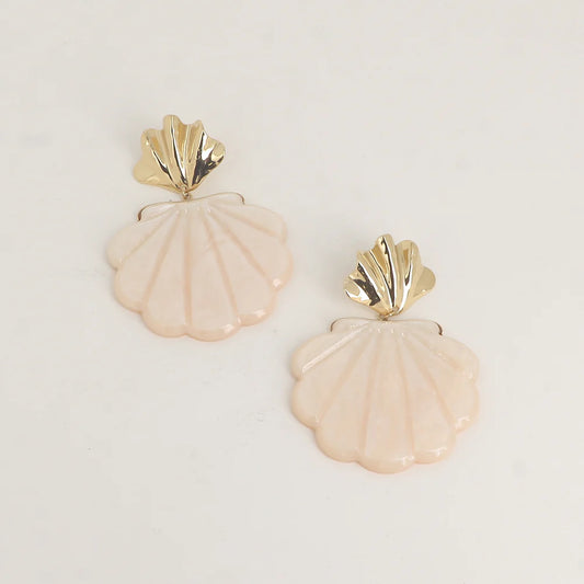 Boucles pendantes coquillages - Doré