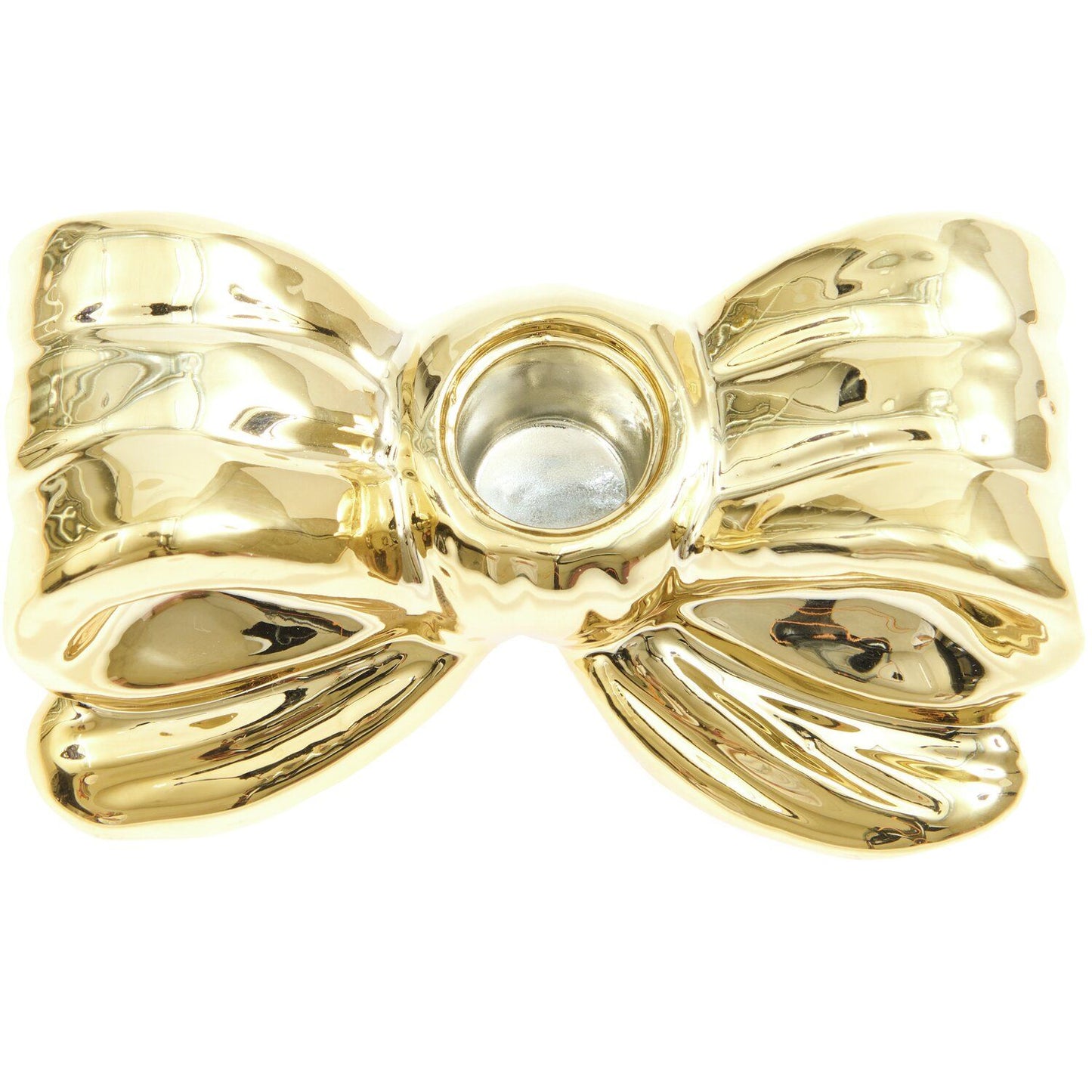 Bougeoir noeud en céramique - Or