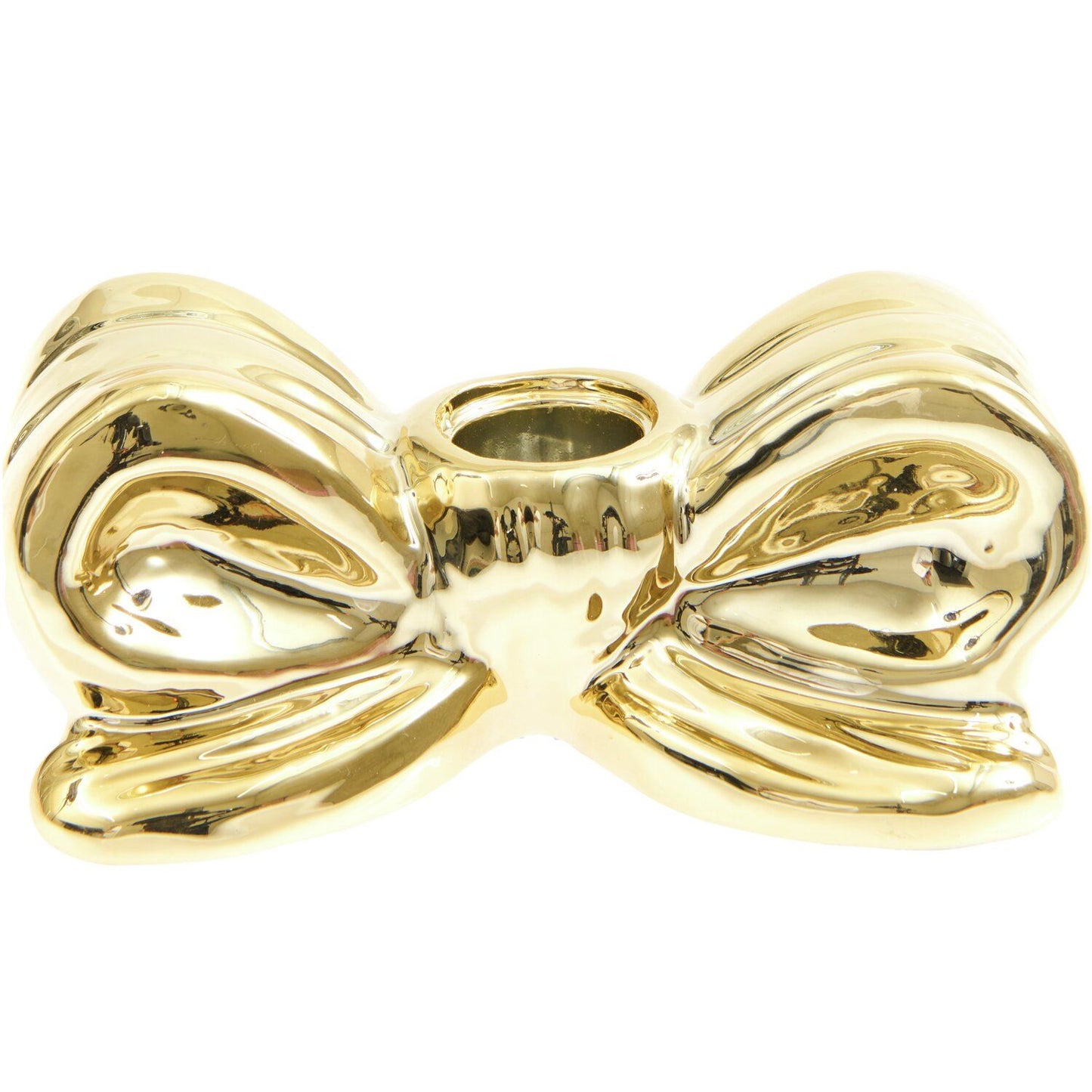 Bougeoir noeud en céramique - Or