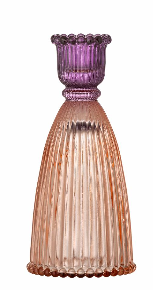 Bougeoir Shilo grand - orange/violet