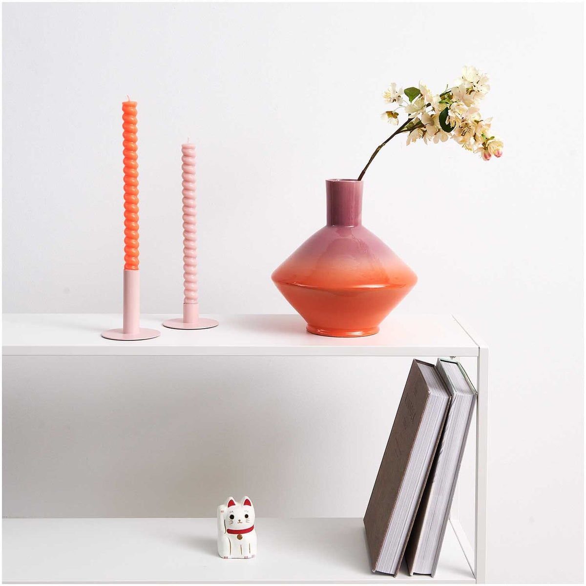 Bougie spirale 28 cm - Orange fluo