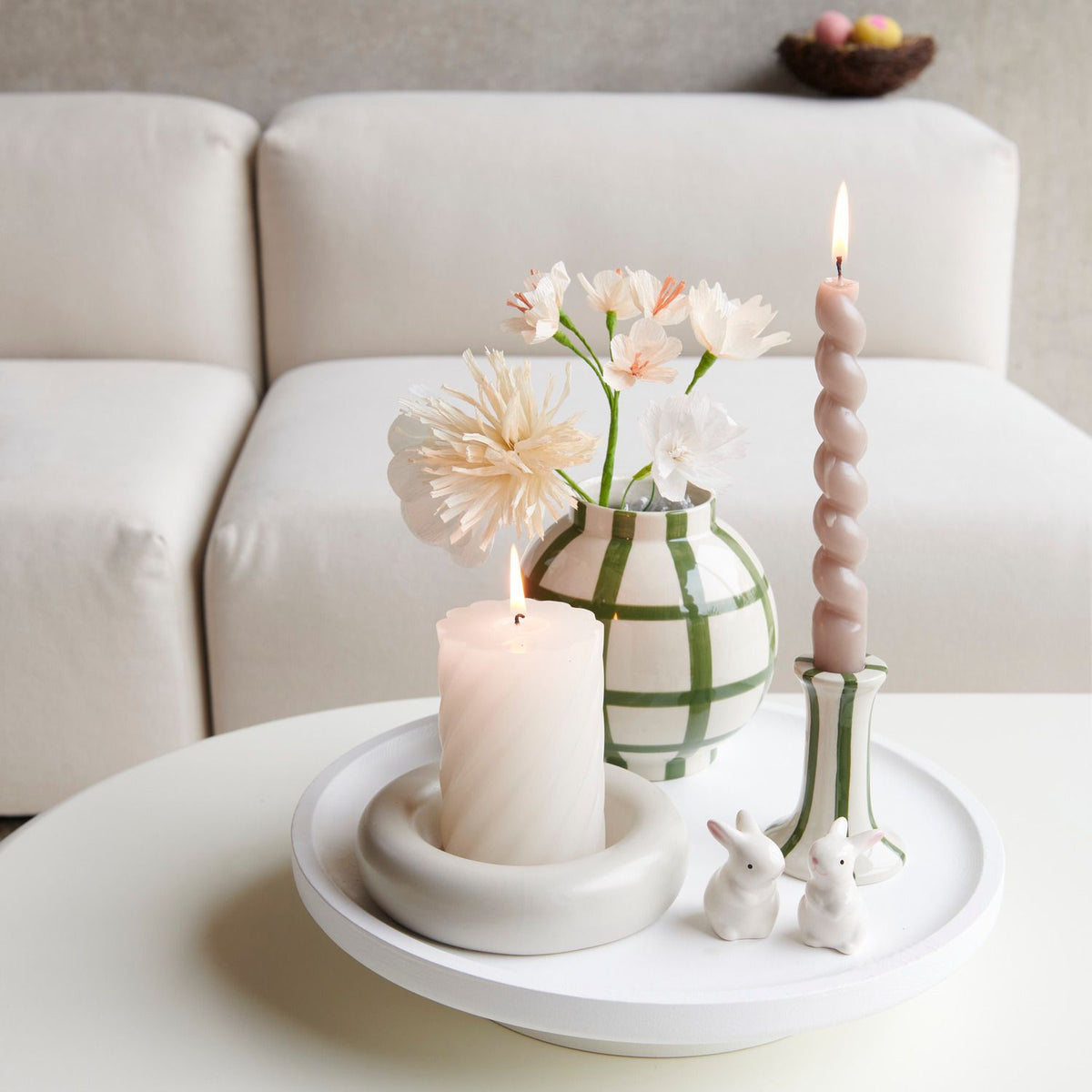 Bougie spirale 18,5 cm - Galet