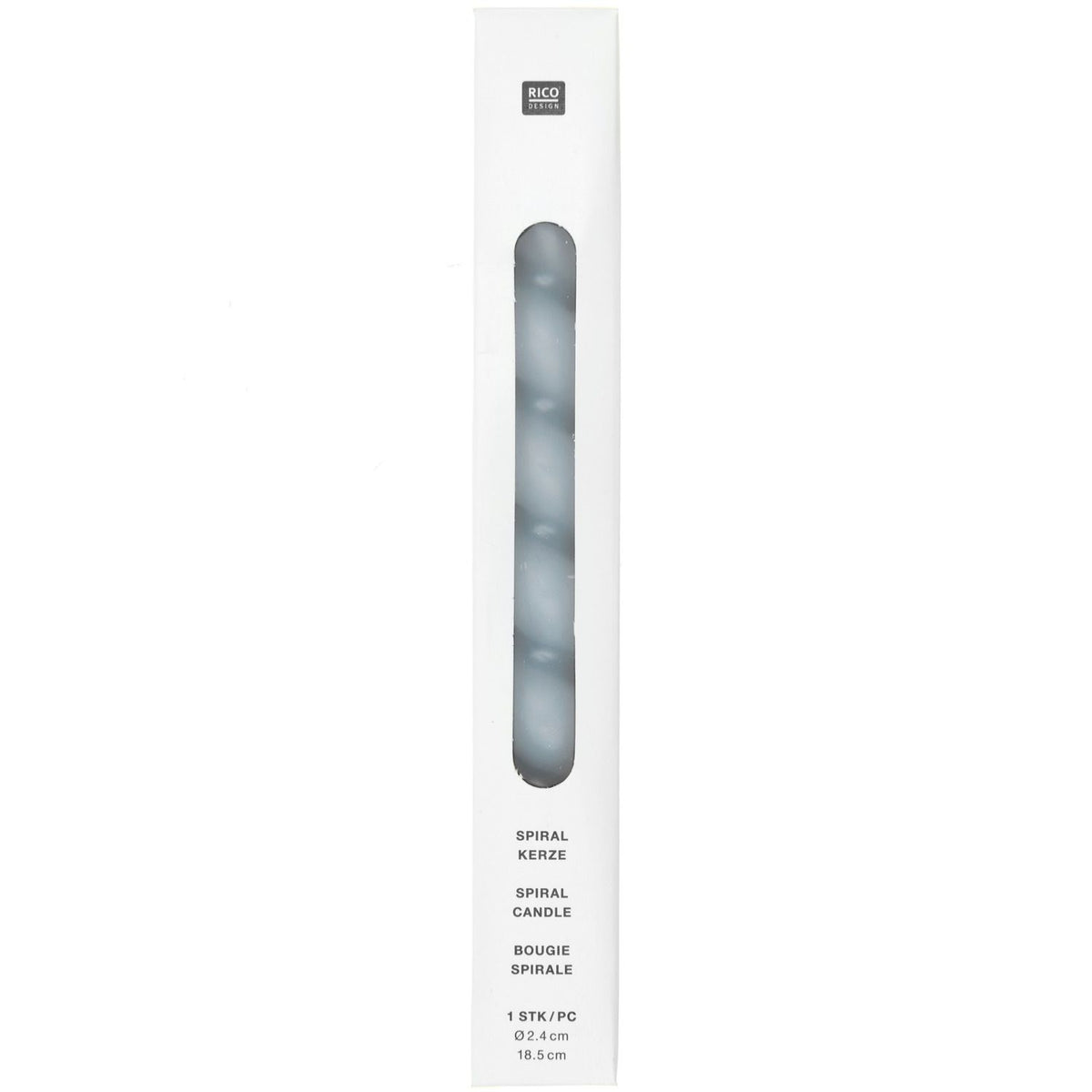 Bougie spirale 18,5 cm - Gris doux