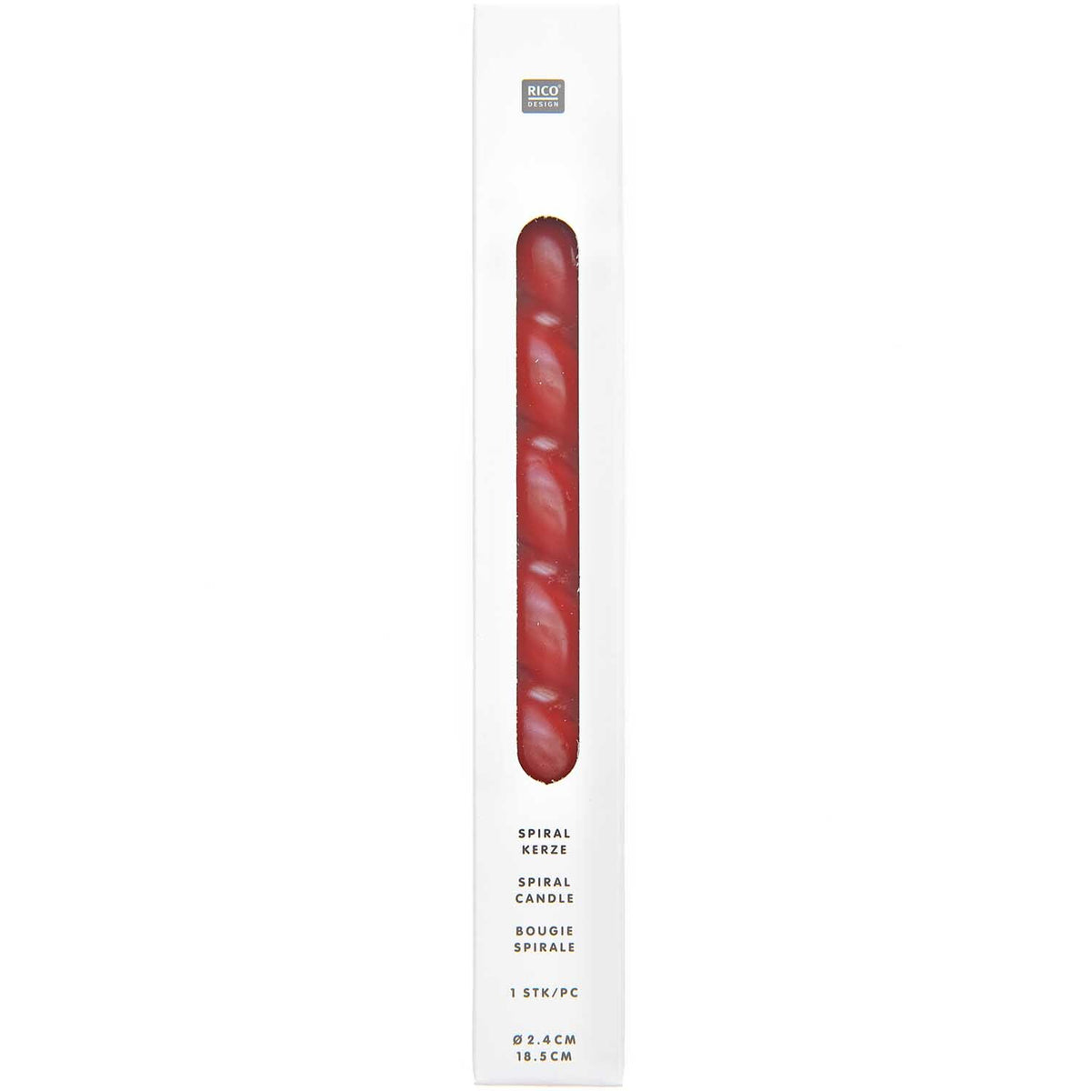 Bougie spirale 18,5 cm - Rouge foncé