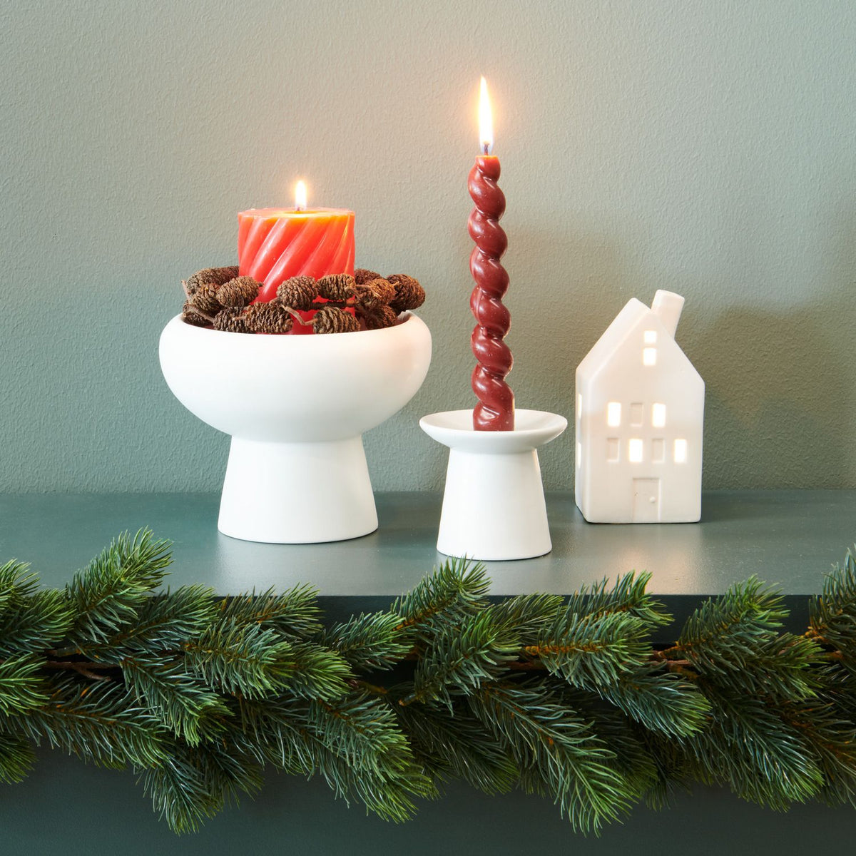 Bougie spirale 18,5 cm - Rouge foncé