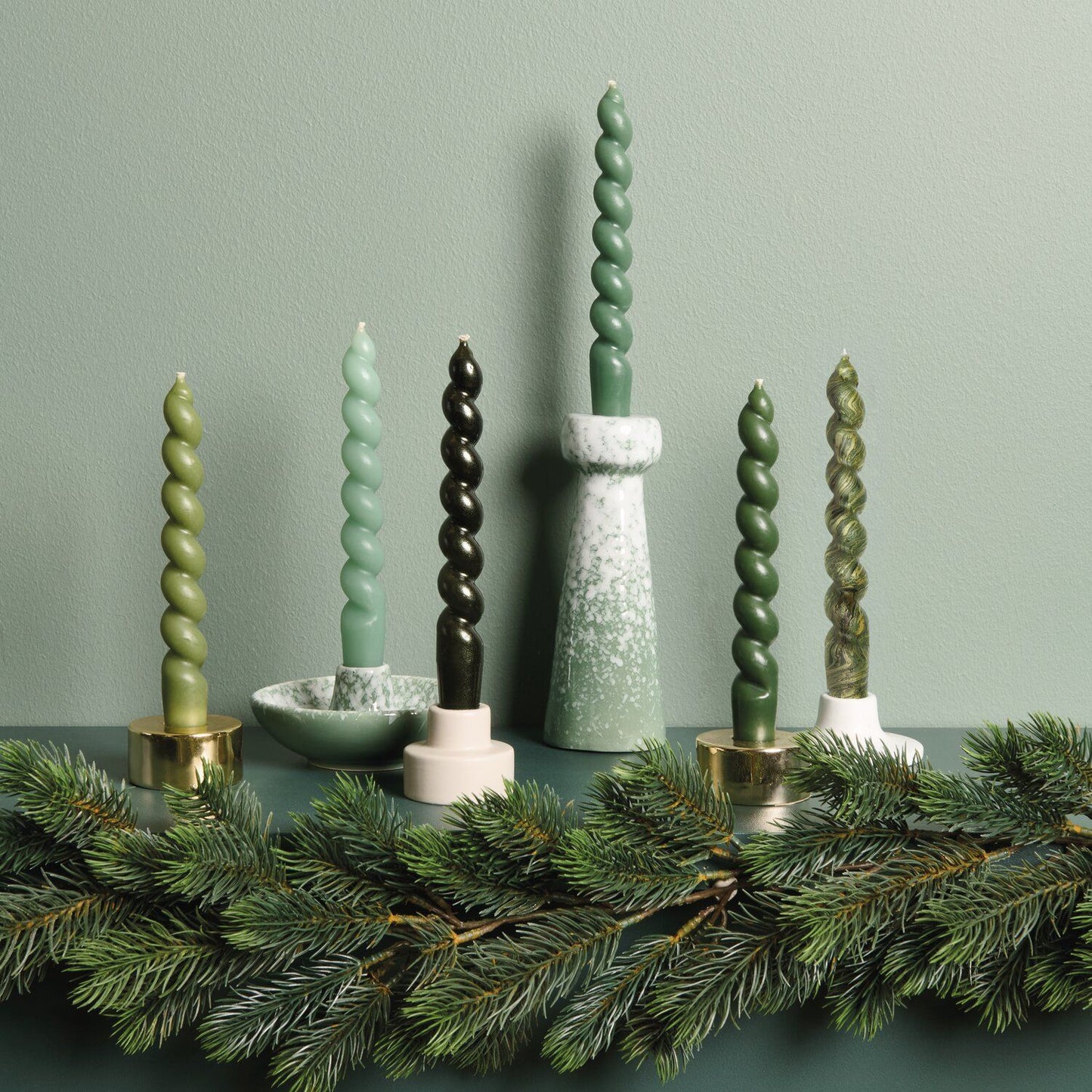 Bougie spirale - Vert foncé