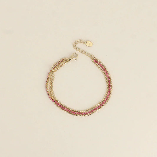 Bracelet Ollia - Doré/Fuschia