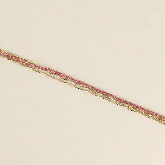 Bracelet Ollia - Doré/Fuschia