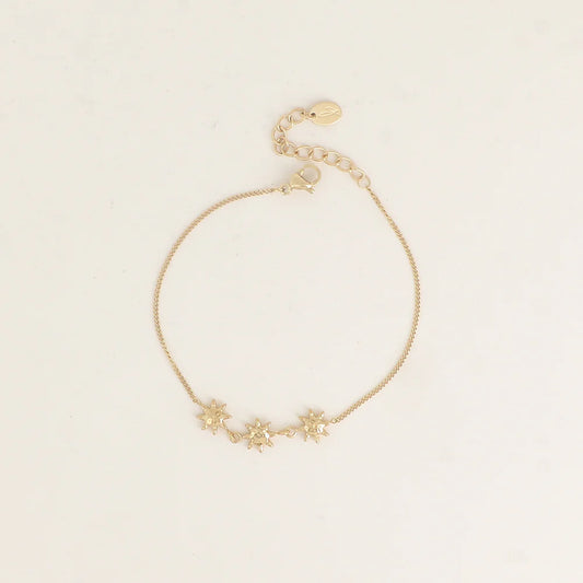 Bracelet 3 soleils - Doré