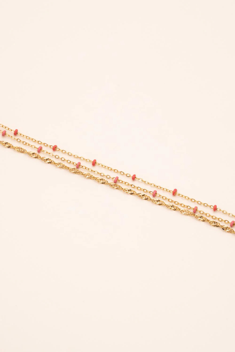 Bracelet Frédérique - Doré/framboise