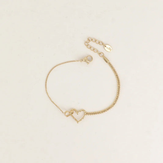 Bracelet - deux coeurs ajourés